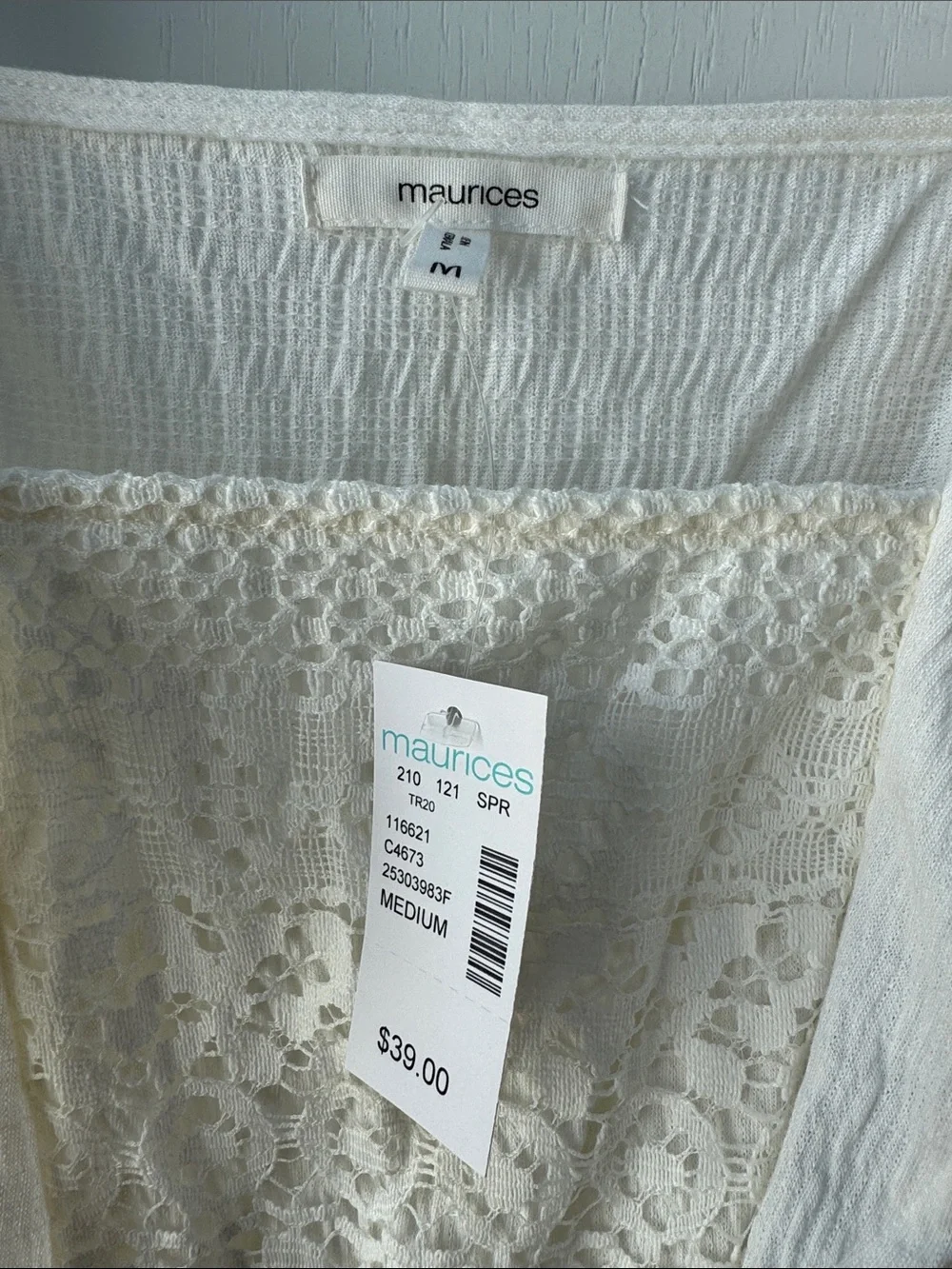 NWT Maurices Cream Ruffled Sundress